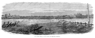St Kilda Road, South Side of Princes Bridge - Floods at Melbourne, Australia, 1864 by Unbekannt