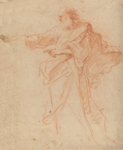 Standing Bearded Man Pointing Toward the Left, mid 17th century by Unbekannt