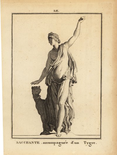 Statue of a Bacchante, Follower of the Roman God of Wine Bacchus, with a Tiger by Unbekannt