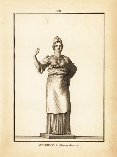 Statue of the Roman goddess of wisdom Minerva Callimorphos, with helmet by Unbekannt