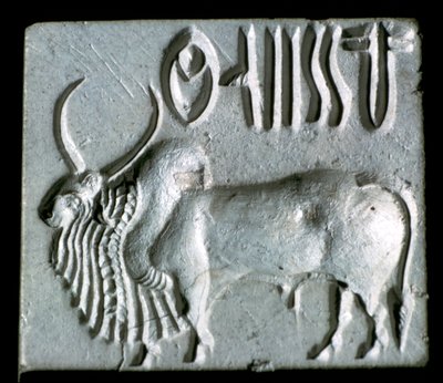 Steatite seal with humped bull, Indus Valley, Mohenjo-Daro, 2500 - 2000 BC by Unbekannt
