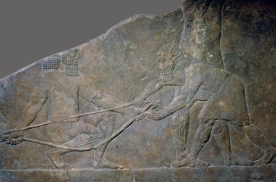 Stone panel from the North Palace of Ashurbanipal, Nineveh, northern Iraq by Unbekannt