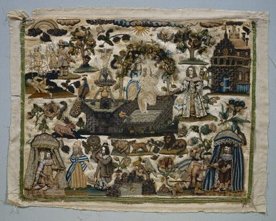 Stumpwork Panel: Story of David and Bathsheba, 1658 by Unbekannt