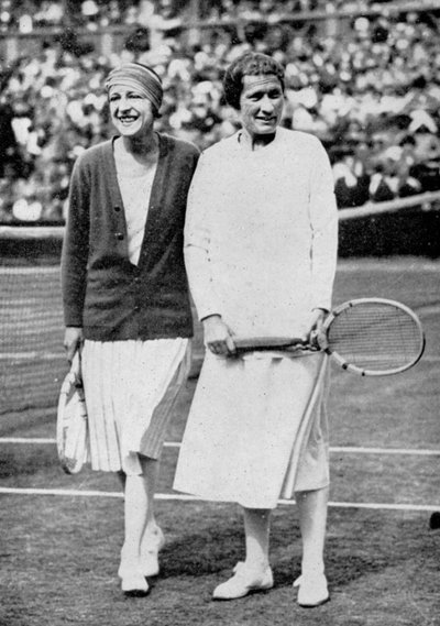 Suzanne Lenglen and Elizabeth Ryan Before Their Last Singles Match at Wimbledon by Unbekannt
