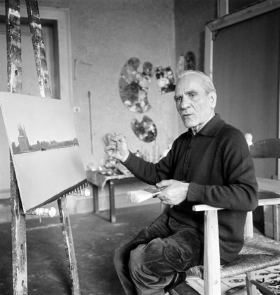 The painter Virgilio Guidi in his studio - Venice - 1970 by Unbekannt