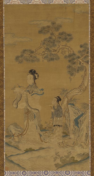 Tapestry: A Daoist Female Immortal and Attendant Under a Pine, Ming Dynasty, 1368-1644 by Unbekannt