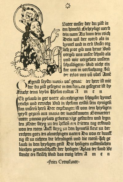 The Almighty, with the Paternoster, Ave Maria and Credo in German, 1915 by Unbekannt