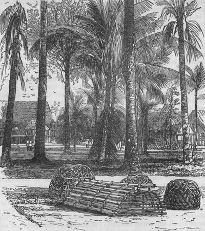 The Barracks at the Residency, with graves of Mr. Birch and Captain Innes, 1876, c1880 by Unbekannt