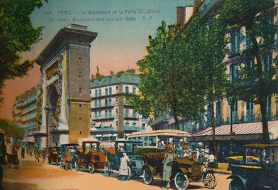The Boulevard Saint-Denis and Porte Saint-Denis, Paris by Unbekannt