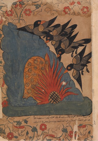 The Crows Trap the Owls in Their Cave by Lighting a Fire at the Entrance and Fanning by Unbekannt