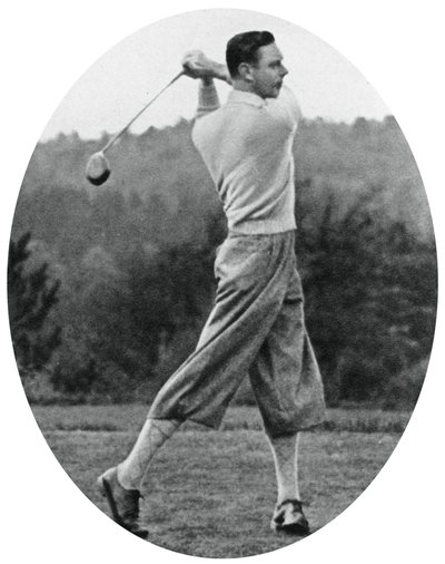 The Duke of York playing golf in 1934 by Unbekannt