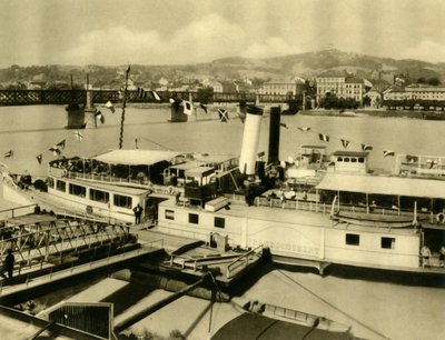 The Franz Schubert Steamship on the River Danube, Linz, Upper Austria by Unbekannt