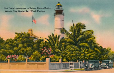 The Only Lighthouse in United States Entirely Within City Limits, Key West, Florida, c. 1940s by Unbekannt