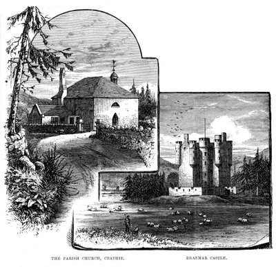 The Parish Church, Crathie, and Braemar Castle, Scotland by Unbekannt