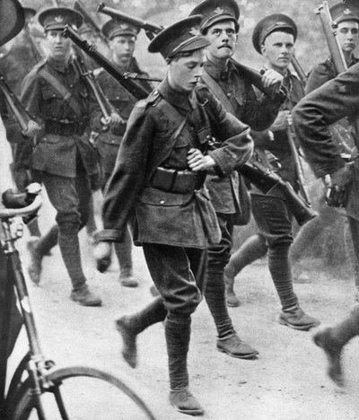 The Prince of Wales Marching with the Oxford University Officers Training Corps by Unbekannt