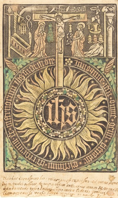 The Sacred Monograph with the Crucifixion and Passion Symbols [recto] by Unbekannt