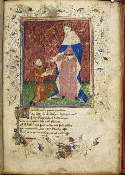 The Author Presenting His Book to Henry V from Thomas Hoccleve