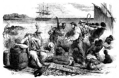 The Selling and Branding of Slaves Before Being Put Aboard a Ship, 1965 by Unbekannt