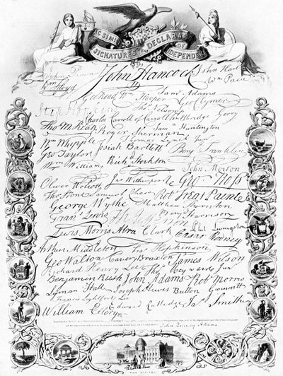 The Signatures to the American Declaration of Independence by Unbekannt