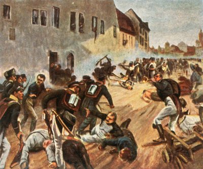 The storming of the Grimma Gate, 19 October 1813 by Unbekannt