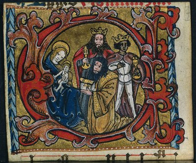 Three Cuttings from a Missal: Initial C with the Adoration of the Magi by Unbekannt