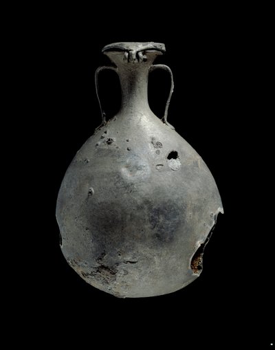 Tin-lead alloy flask with lid, XVIIIth Dynasty c1540 BC-c1292 BC by Unbekannt