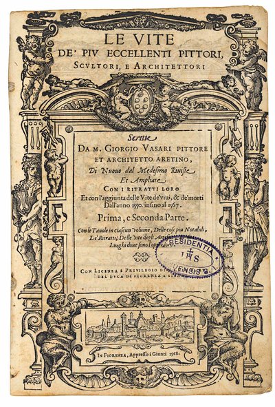 Title Page from: Giorgio Vasari, The Lives of the Most Excellent Italian Painters by Unbekannt