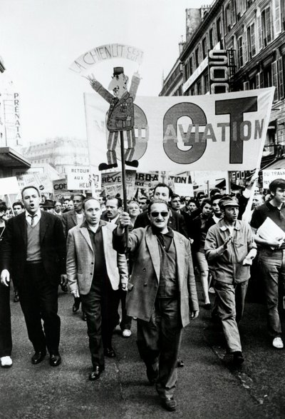 Trade union march, Paris, 1968 by Unbekannt
