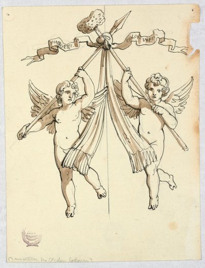 Two Angels with Lance and Holy Sponge by Unbekannt