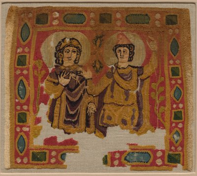 Two Figures Framed by a Jeweled Border by Unbekannt