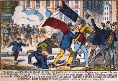 Uprising Leading to the Establishment of the Paris Commune, 1871 by Unbekannt