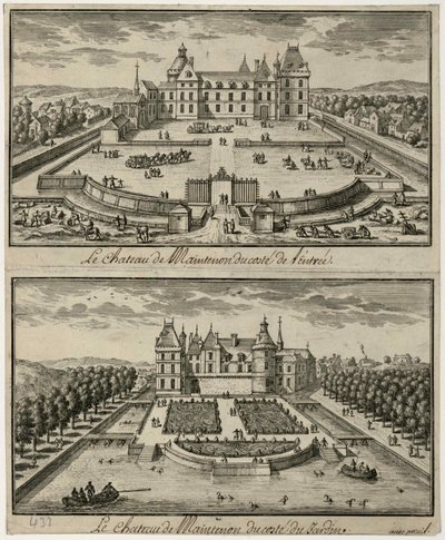 View of the Château de Maintenon from the Entrance and from the Garden by Unbekannt