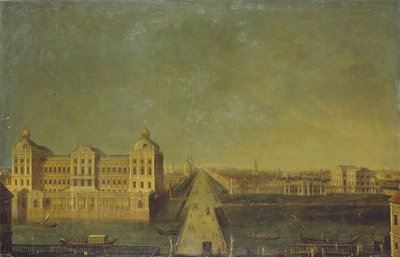 View of the Nevsky Prospekt from the Anichkov Palace with the Shuvalovs House, Second Half of the 18th Century by Unbekannt