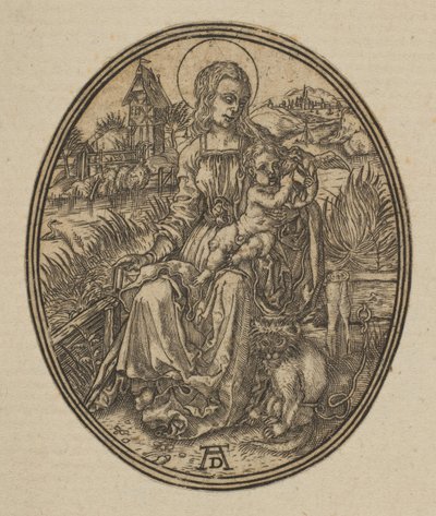 Virgin and Child with the Monkey (reverse copy) by Unbekannt