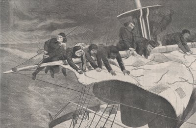 Winter at Sea - Taking in Sail off the Coast Harper