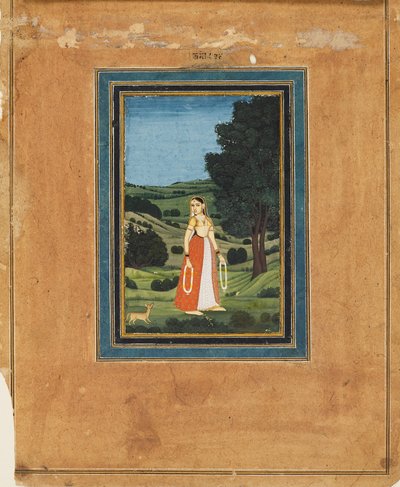 Woman in a Night Landscape, Possibly a Forest by Unbekannt