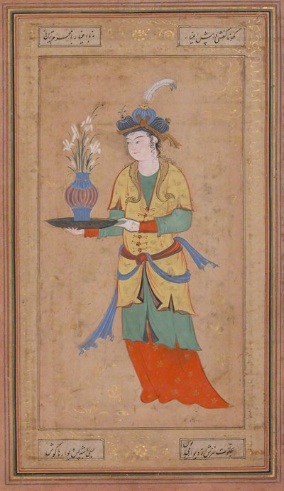 Woman with Vase of Lilies by Unbekannt