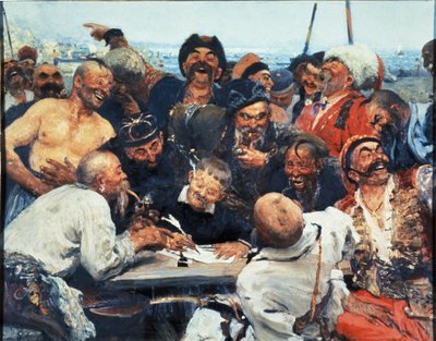 Zaporozhye Cossacks Writing a Letter to the Turkish Sultan by Unbekannt