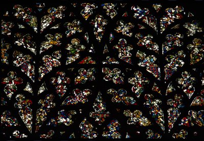 Abstract patterns of fragments of 13th century stained glass in the Bishops eye window, the South rose by Unbekannt Unbekannt