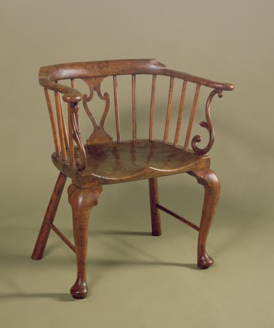 Burr yew and elmwood Windsor chair, c.1760 by Unbekannt Unbekannt