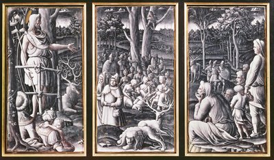 Limoges triptych of St. John the Baptist preaching in the wilderness, 16th century by Unbekannt Unbekannt