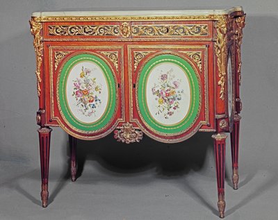 Louis XVI Cabinet, Stamped M. Carlin JME, Decorated with Ormolu and Sevres Plaques, c.1774 by Unbekannt Unbekannt