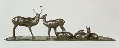 Stag and Deer with Fawns by Rembrandt Bugatti by Unbekannt Unbekannt