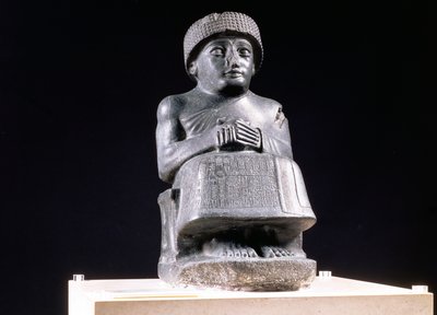Gudea, Prince of Lagash, statue dedicated to Ningizzada, Neo-Sumerian, from Telloh, ancient Girsu, c.2130 BC by Unbekannt