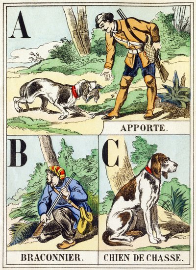A B C: Fetch, Poacher, Hunting Dog - The Hunting Alphabet, c.1890 by Unbekannt