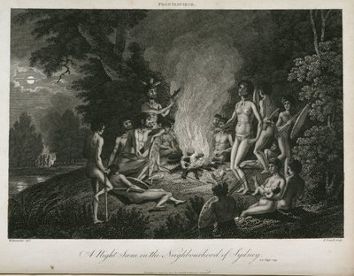 A Night Scene in the Neighbourhood of Sydney, Australia, c. 1798 by Unbekannt