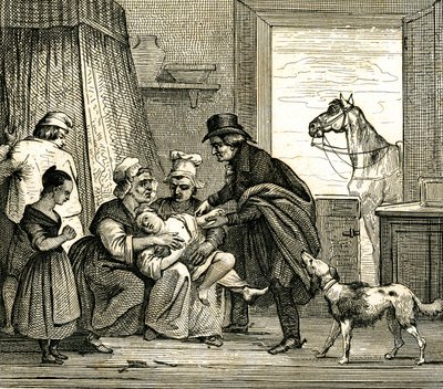 A physician visit in the countryside by Unbekannter Künstler