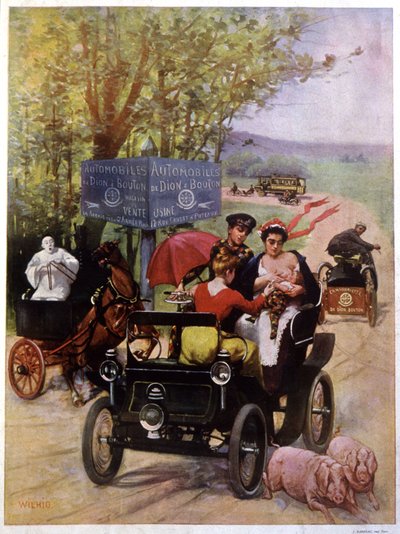 Advertising de Wilhio for the Automobiles of Dion Bouton France End of the 19th Century by Unbekannter Künstler