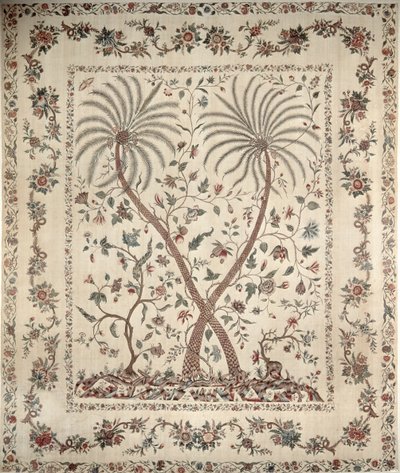 Bedspread with Palm Tree Motifs from Southern Coromandel Coast, c.1770 (cotton) by Unbekannt