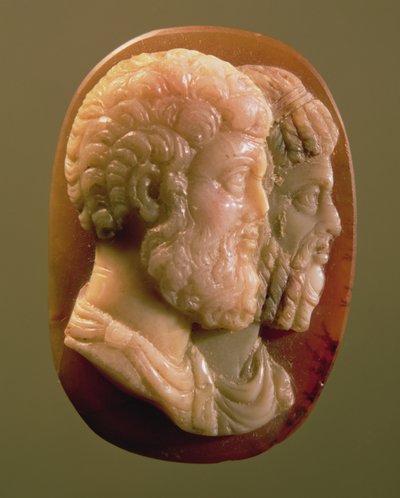 Cameo Depicting Marcus Aurelius (121-180) and Lucius Verus (130-169) Roman by Unbekannt
